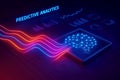 Neon Lines Flowing Into Digital Brain Displaying Predictive Analytics Data artificial intelligence Royalty Free Stock Photo