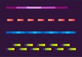 Neon Lines Set, Space Pixel Game, Shoot Vector
