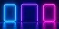 NeonLit Empty Spaces Against a Dark Background Royalty Free Stock Photo