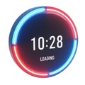Neon Loading Circle 10 28 Red Blue Glow Royalty Free Stock Photo