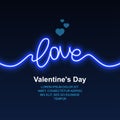 Neon love. Valentine`s Day. Women`s Day.