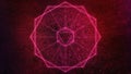 Neon magenta sacred geometry hexagon & dark glitter background - abstract