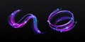 Neon magic swirl, wind effect purple twirl light Royalty Free Stock Photo