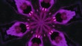 Neon mandala kaleidoscope ornament purple black