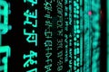 neon matrix white paper with a neon green matrix code overlay gl Royalty Free Stock Photo
