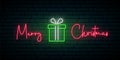 Neon Merry Christmas signboard.