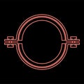 Neon metal clamp with rubber band hose red color vector illustration image flat style