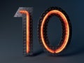 Neon And Metal Number Ten Royalty Free Stock Photo