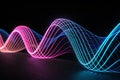 Neon metallic pink and blue waves Royalty Free Stock Photo
