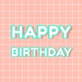 Neon miami happy birthday word outline 80Ã¢â¬â¢s typography Royalty Free Stock Photo