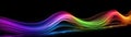 Neon Mirage A Neon Rainbow Appearing As A Dazzling Mirage Against The Deep Black. Generative AI