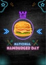 Neon Modern National Hamburger Day (Poster