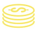Neon Money Coin Stack Yellow Icon Royalty Free Stock Photo