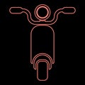 Neon moped Scooter Motorcycle Electric bike red color vector illustration image flat style Royalty Free Stock Photo