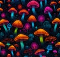Neon mushrooms wordart Royalty Free Stock Photo