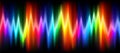Neon music equalizer, magnetic or sonic wave techno vector background. Royalty Free Stock Photo