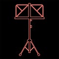 Neon music stand Easel tripod icon black color vector illustration flat style image red color vector illustration image flat style Royalty Free Stock Photo