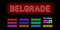 Neon name of Belgrade city Royalty Free Stock Photo