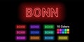 Neon name of Bonn city