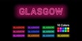 Neon name of Glasgow city