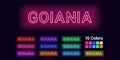 Neon name of Goiania city