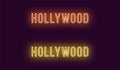 Neon name of Hollywood district in Los Angeles