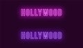 Neon name of Hollywood district in Los Angeles