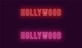 Neon name of Hollywood district in Los Angeles