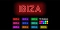 Neon name of Ibiza island