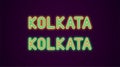 Neon name of Kolkata city in India