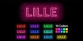 Neon name of Lille city