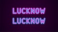 Neon name of Lucknow city in India