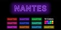 Neon name of Nantes city