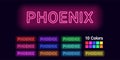 Neon name of Phoenix city
