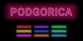 Neon name of Podgorica city