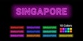 Neon name of Singapore city