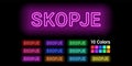 Neon name of Skopje city