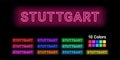 Neon name of Stuttgart city