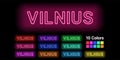 Neon name of Vilnius city