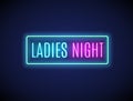 Neon night lady fashion invitation sign party flyer. Pink bar or club for girl disco party typography Royalty Free Stock Photo