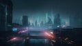 Neon Nights: A Futuristic Cyberpunk Cityscape Generated by ChatGPT Neural Networks and HUID Interfaces