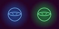 Neon ninja, glowing assassin. Vector game icon