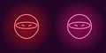 Neon ninja, glowing assassin. Vector game icon