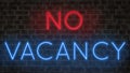 Neon NO VACANCY sign Royalty Free Stock Photo