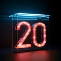 Neon Number 20: Realistic Rendering With Low Depth Of Field