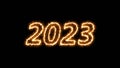 2023 Neon numbers on a black background.