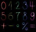 Neon numbers Royalty Free Stock Photo