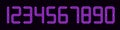 Neon numbers for electronic clock and time template