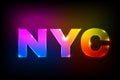 Neon NYC New York City. Vector illustration Royalty Free Stock Photo