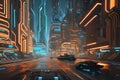 The Neon Oasis: A Futuristic Cityscape of Color and Light with Generative AI